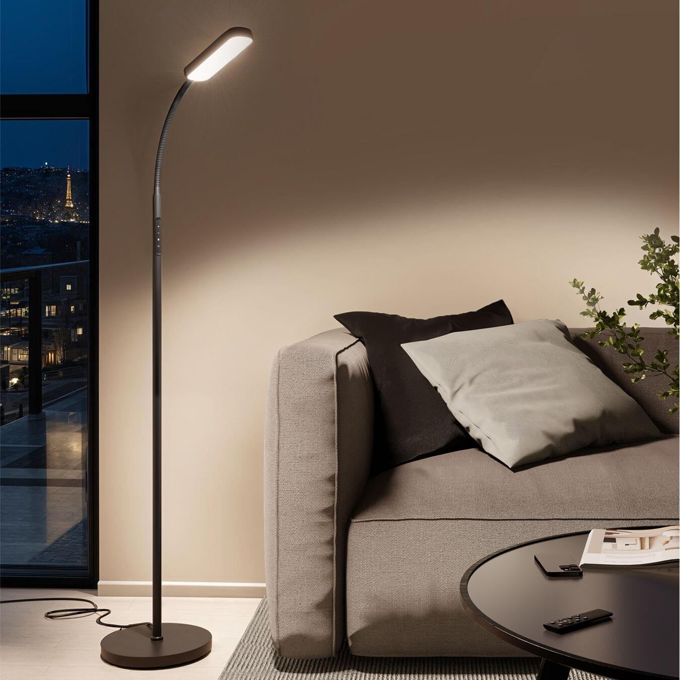 STEHLAMPE Prisma,22 x 176 cm,schwarz - Schwarz, Metall (22/22/176cm) - tectake
