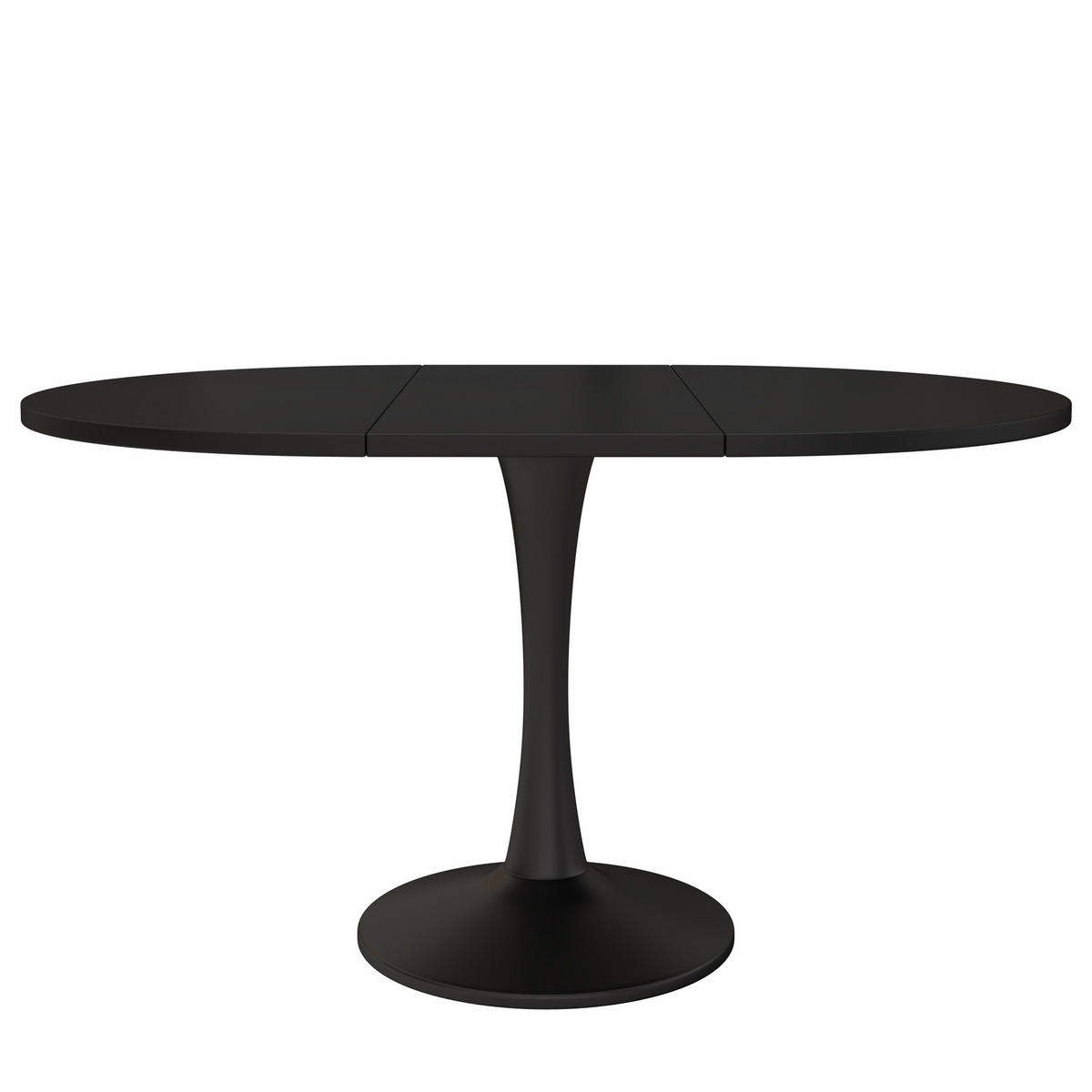 JÍDELNÍ stůl 100/140/100/75 cm černý z MDF rozkládací oválný - černá, kompozitní dřevo (100/140/75cm) - OKWISH