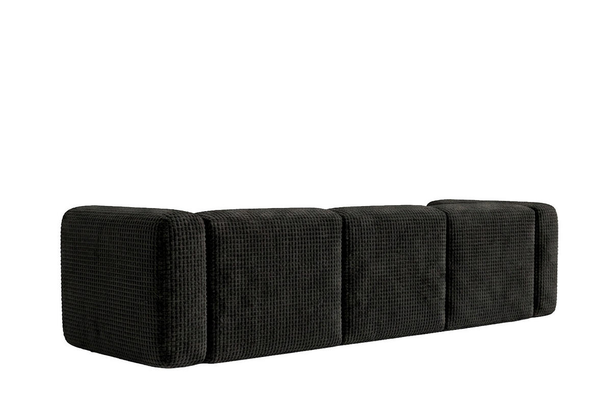 SOFA 3-Sitzer, Chenille-Stoff Cremona, Anthrazit, GRETA - Anthrazit, Holz (319/70/89cm) - Kaiser Möbel
