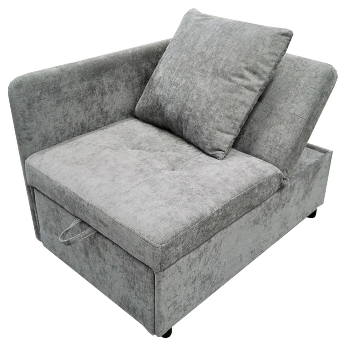 KLAPPBETT mit 3-in-1 Funktion, verstellbarer Rückenlehne und Kissen - Grau, Holz/Textil - EVRYAE