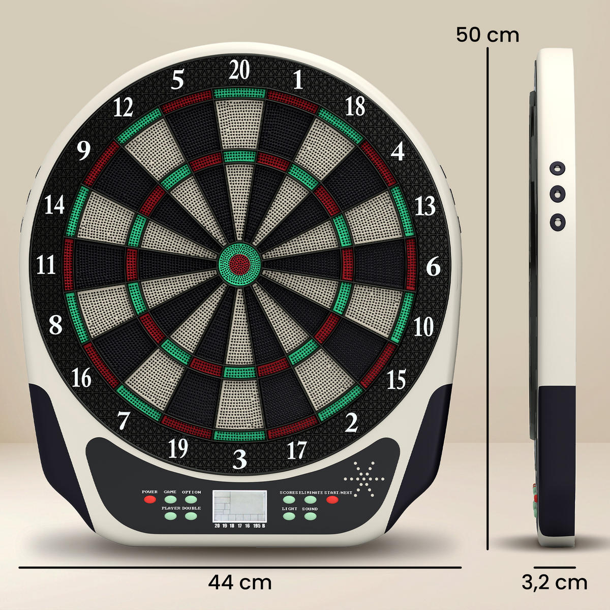 ELEKTRONICKÝ terč - černá, plast (50/44cm) - HOMCOM