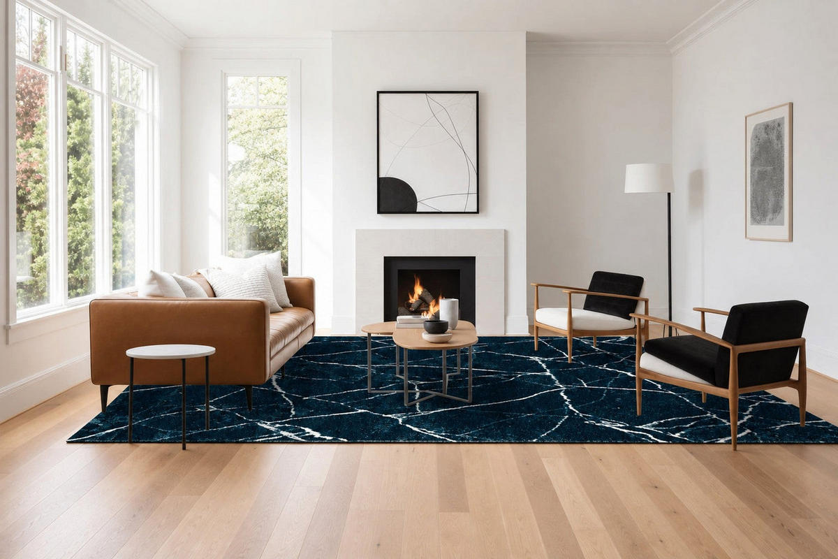 TEPPICH ultraweich designorientiert blau - Blau, Textil (160/230cm) - AFK Living