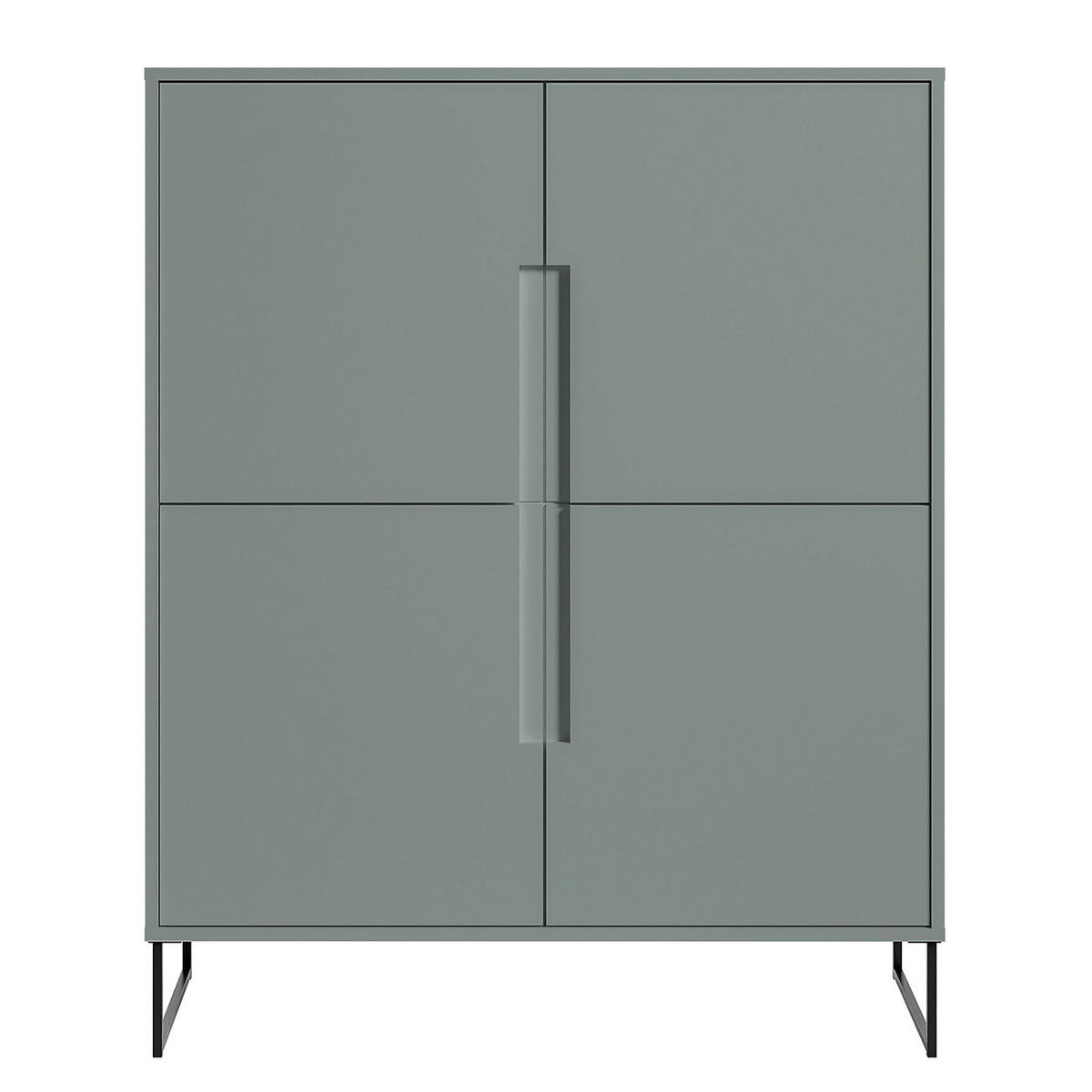 HIGHBOARD - Salbei - Salbeigrün/Schwarz, Holzwerkstoff/Metall (101/125/38cm) - home24