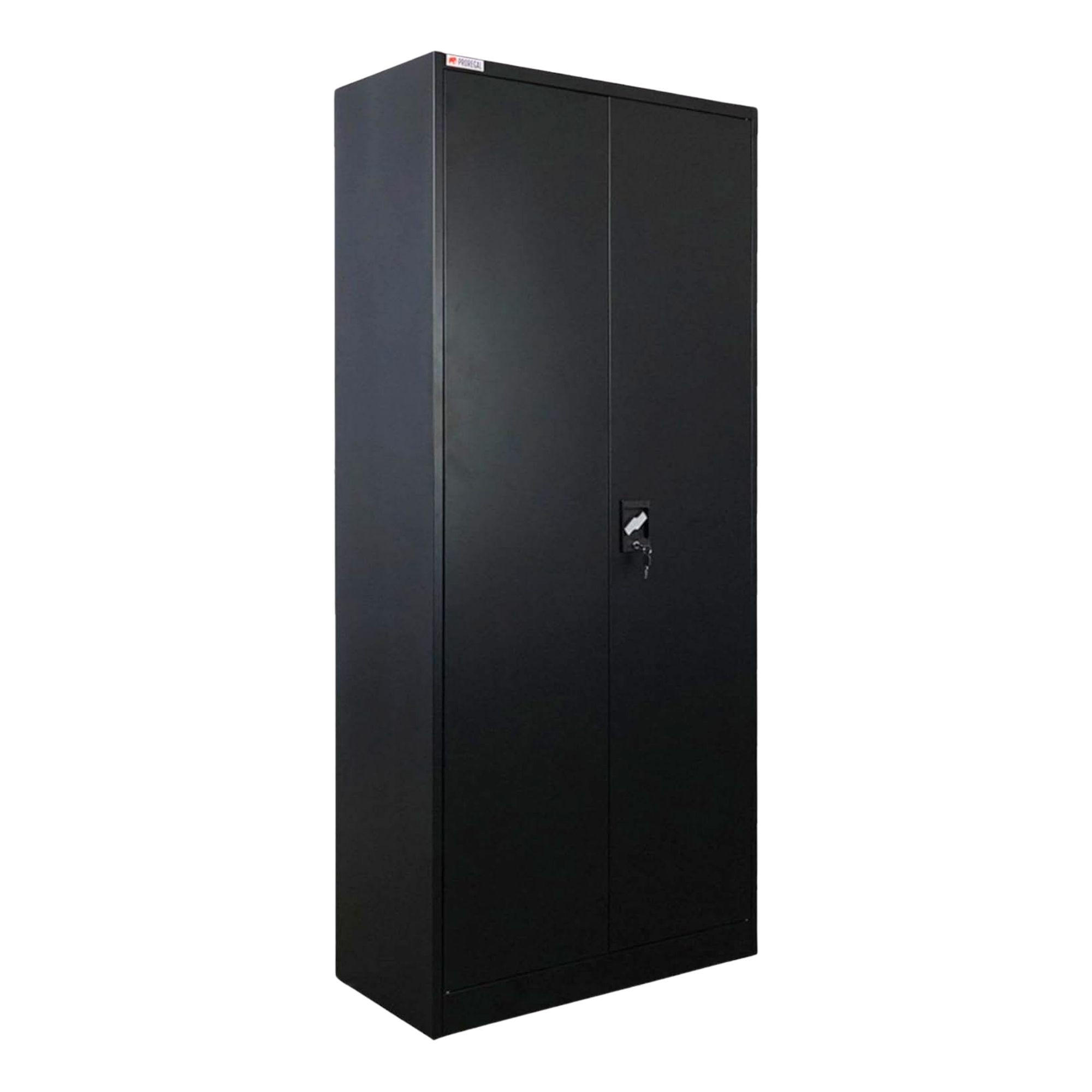 FLÜGELTÜRENSCHRANK Elephant 180x80x40cm 6 Fächern & Kleiderstange Schwarz - Schwarz, Metall (80/180/40cm) - PROREGAL