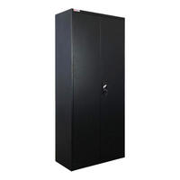 FLÜGELTÜRENSCHRANK Elephant 180x80x40cm 6 Fächern & Kleiderstange Schwarz - Schwarz, Metall (80/180/40cm) - PROREGAL