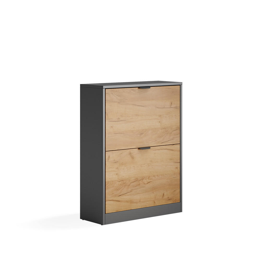 SKOTIPPARE Gizmo, Goldkraft ek/antracit, 59x77.6 cm med 2 fack Honungsek, Antracit 77.6/59/22 cm