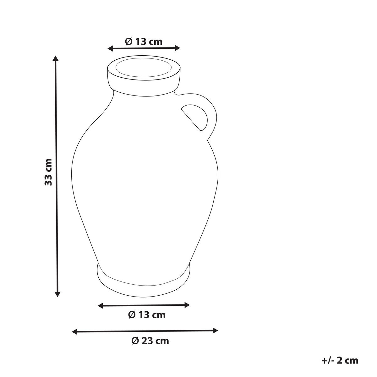 DEKOVASE Terrakotta schwarz Massalia - Schwarz, Stein (33cm) - Beliani