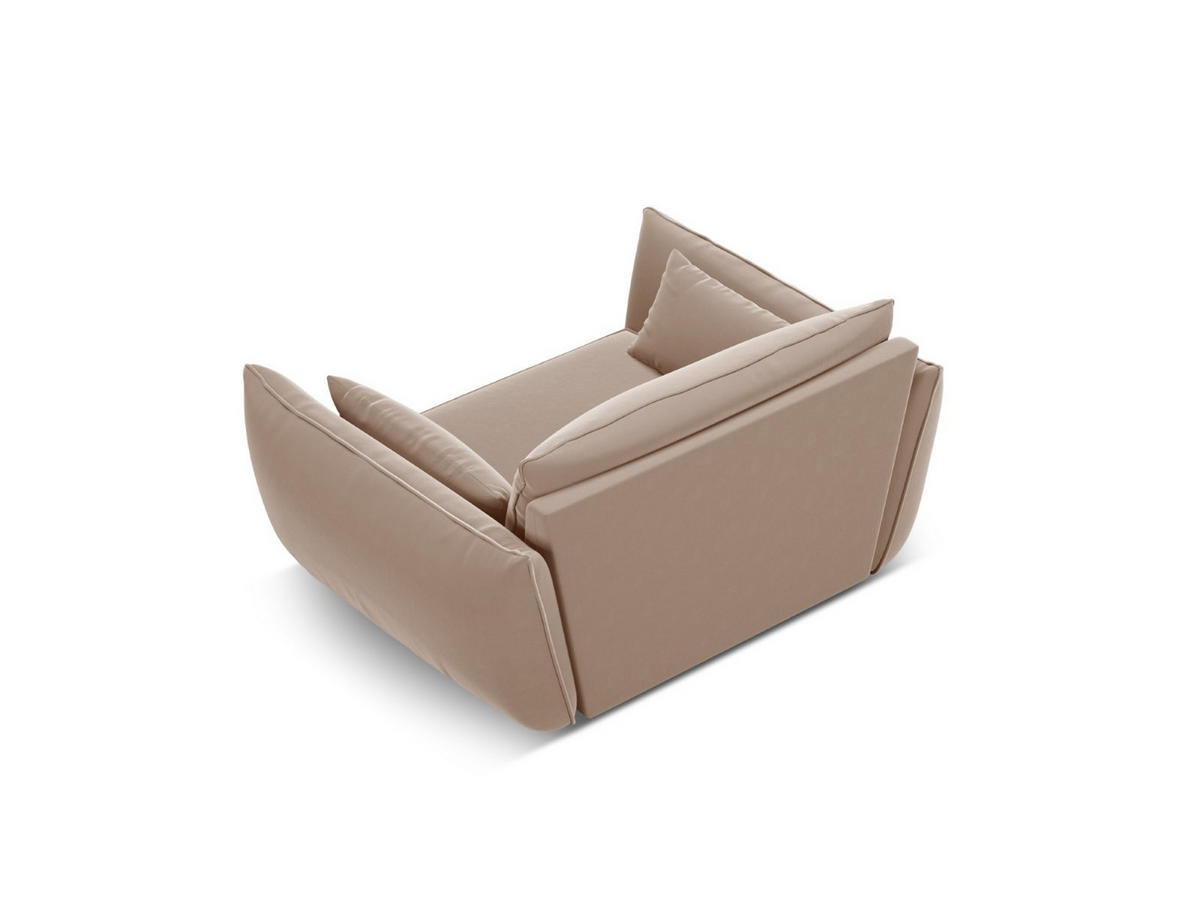 SESSEL Kaelle aus Samt beige - Beige, Textil (100/85/128cm) - Micadoni