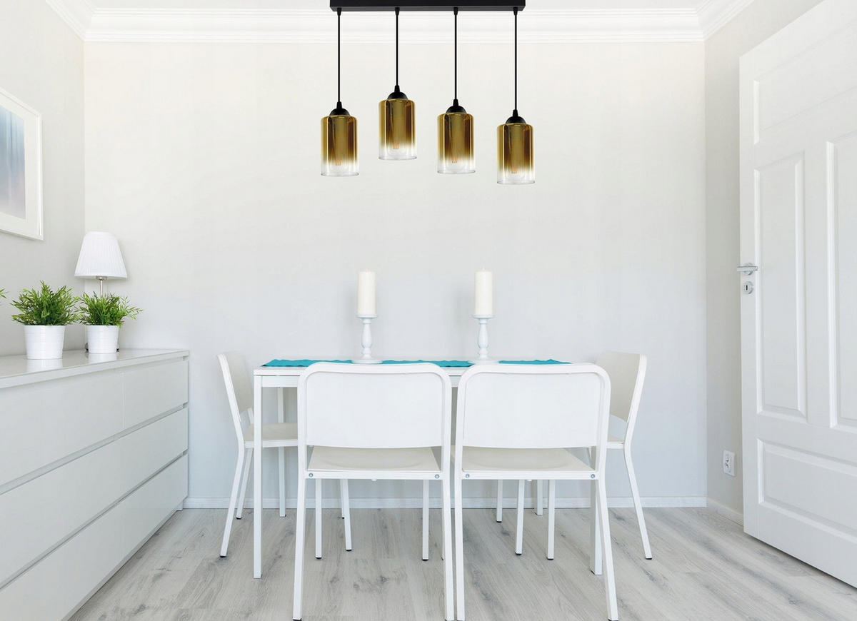 PENDELLEUCHTE GRAF - Transparent/Goldfarben, Glas/Metall (10/70/80cm) - kiki design