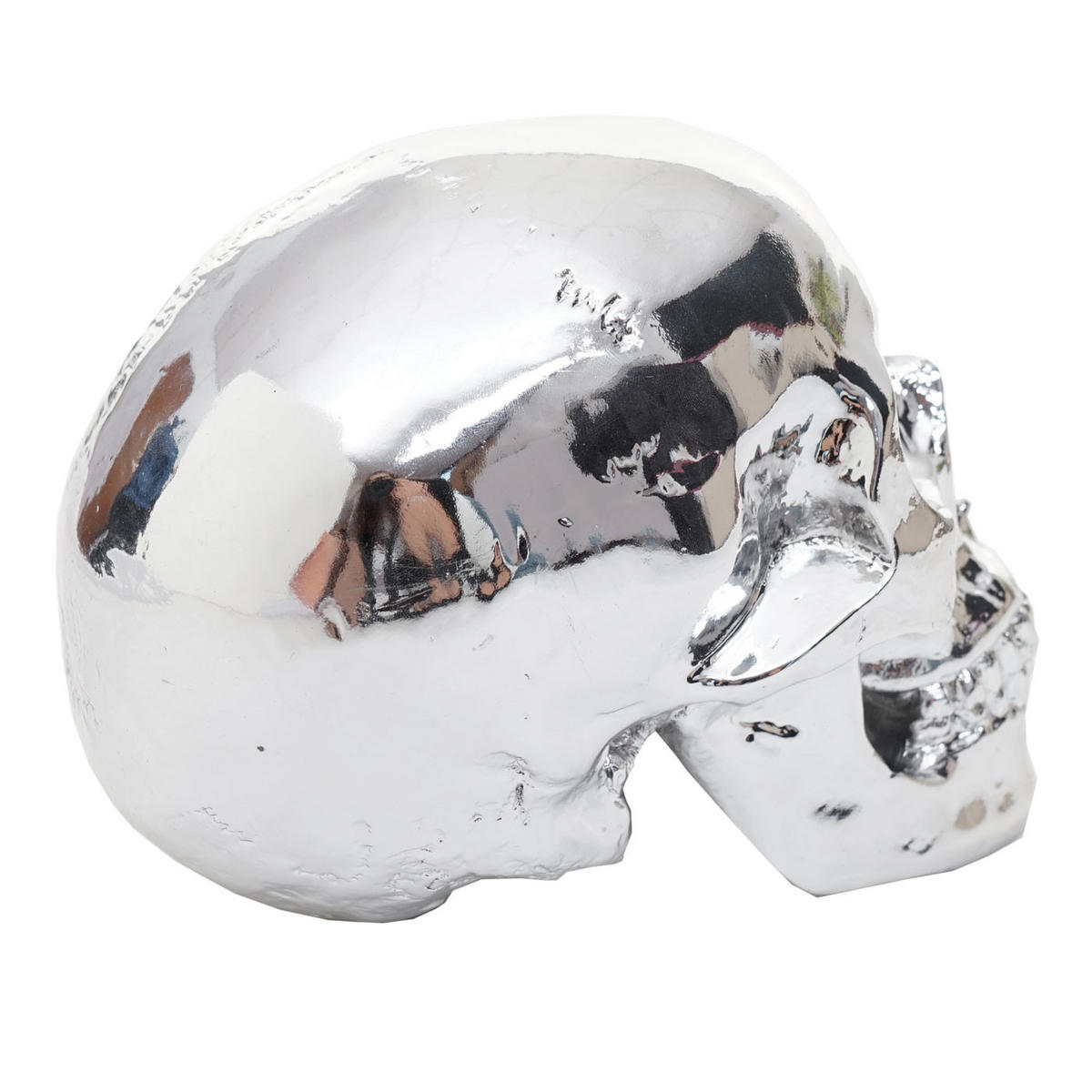 DEKO TOTENKOPF Silber - Silberfarben, Stein (12/15/18cm) - MCW