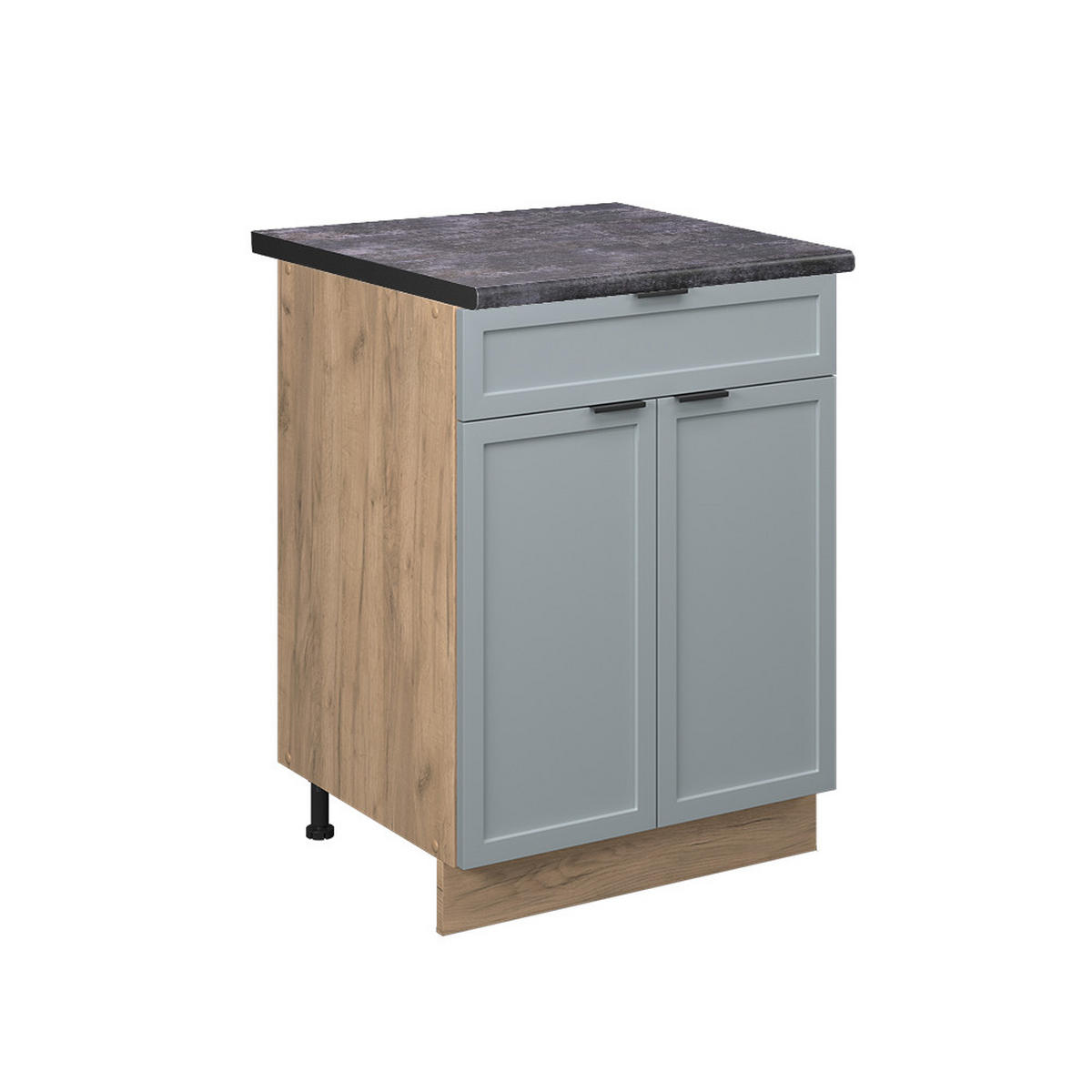 KÜCHENUNTERSCHRANK Fame-Line Hellblau-grau 60 cm mit Schublade AP Anthrazit - Eiche Wotan/Blaugrau, Holzwerkstoff (60/82/60cm) - Vicco