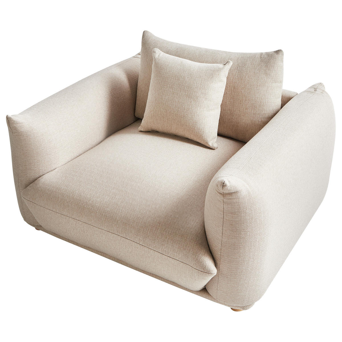 SESSEL Stoff Hellbeige Luvos - Beige, Textil (120/74/108cm) - Beliani