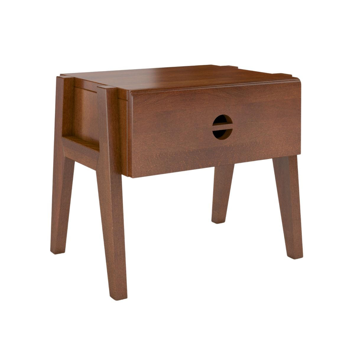 Visby Massivholznachttisch Walnuss 45x41x34 cm