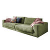 SOFA 3-SITZER MADELINE Grün Cord - Schwarz/Grün, Textil (290/85/127cm) - KAWOLA