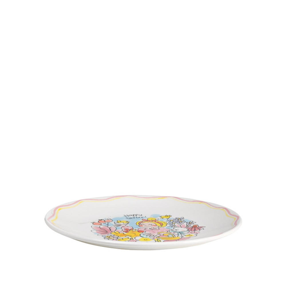 TELLER Frohe Ostern in Bunt - 22cm - Multicolor, Keramik (21.8/21.8/2.5cm) - Blond Amsterdam