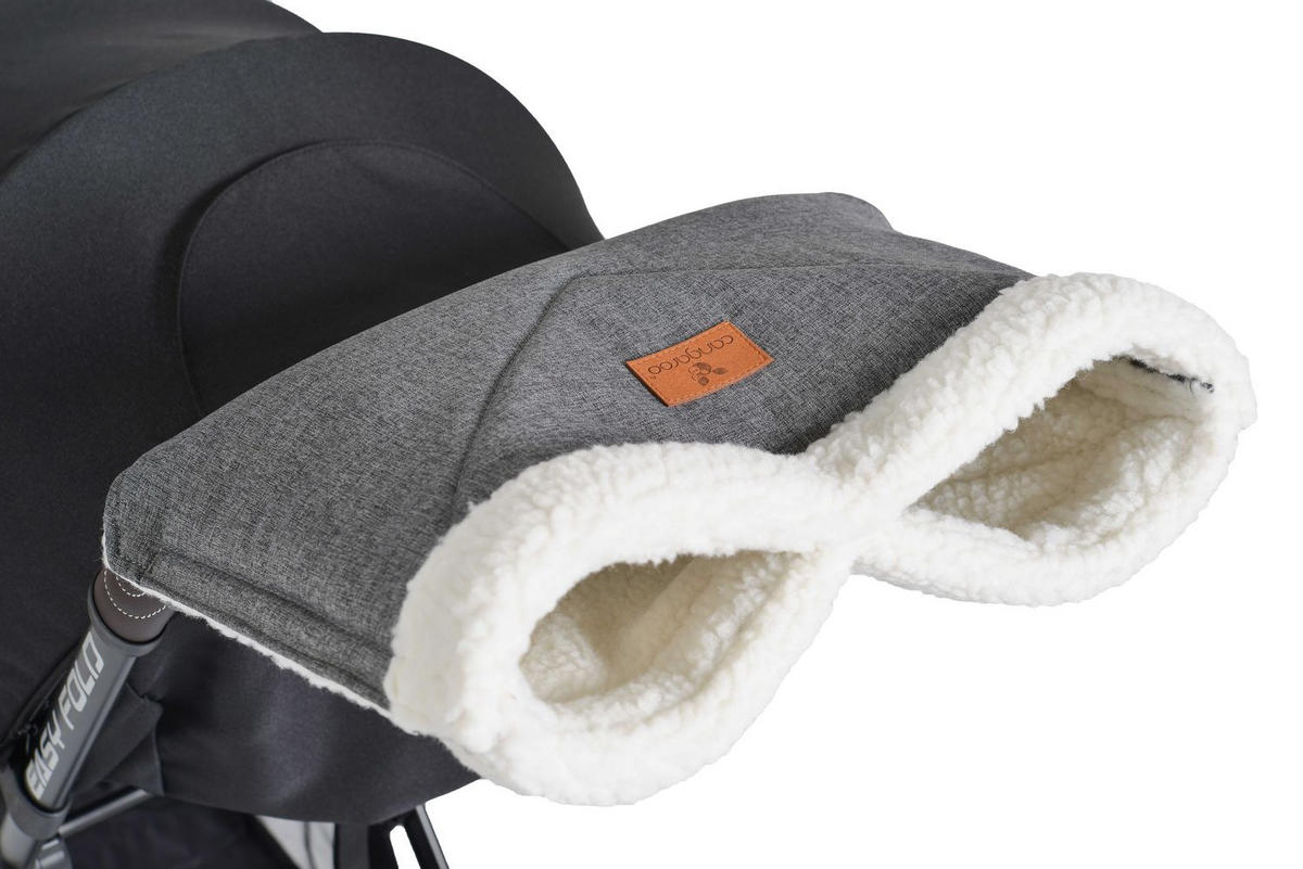 KINDERWAGEN Handmuff Luxe grau Kinderwagen-Handwärmer, Handmuff, für, den, Selbstverschluss - Grau, Textil (43/3/28cm) - Cangaroo