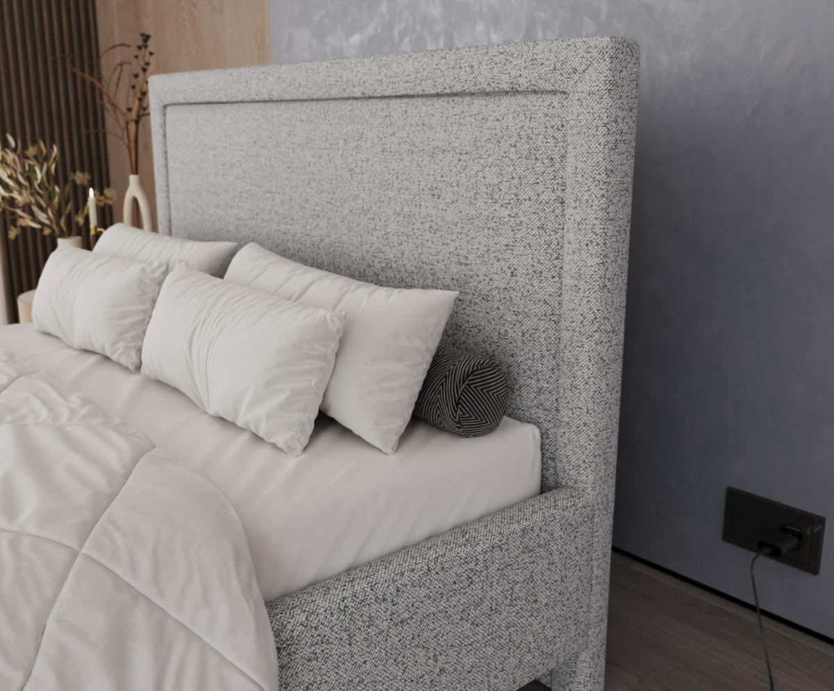 POLSTERBETT Vega 160/200 cm Grau im Riva Stoff - Naturfarben/Grau, Holz/Holzwerkstoff (160/200cm) - AltaBeds