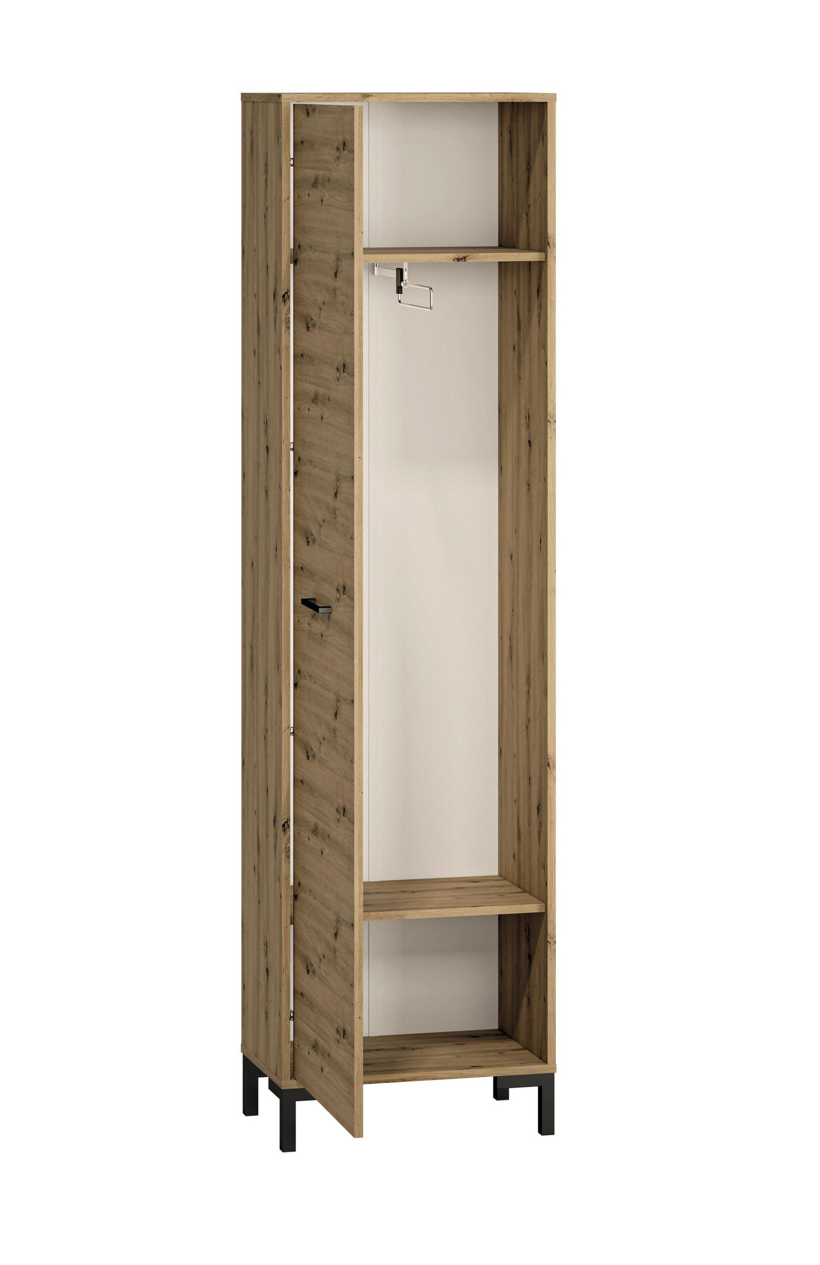 GARDEROBENSCHRANK Nevio Artisan Eiche 55 / 34 / 200cm - Eiche Artisan/Braun, Holz/Holzwerkstoff (55/200/34cm) - Feldmann-Wohnen