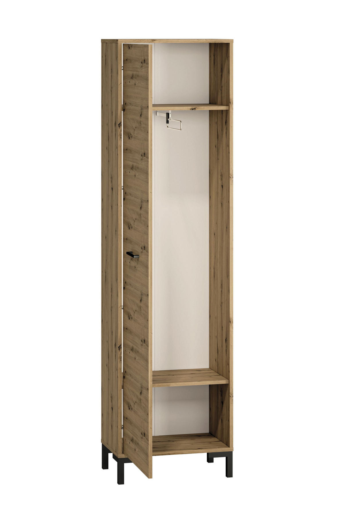 GARDEROBENSCHRANK Nevio Artisan Eiche 55 / 34 / 200cm - Eiche Artisan/Braun, Holz/Holzwerkstoff (55/200/34cm) - Feldmann-Wohnen