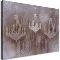 WANDBILD kronleuchter - Braun, Textil (60/40cm) - Feeby