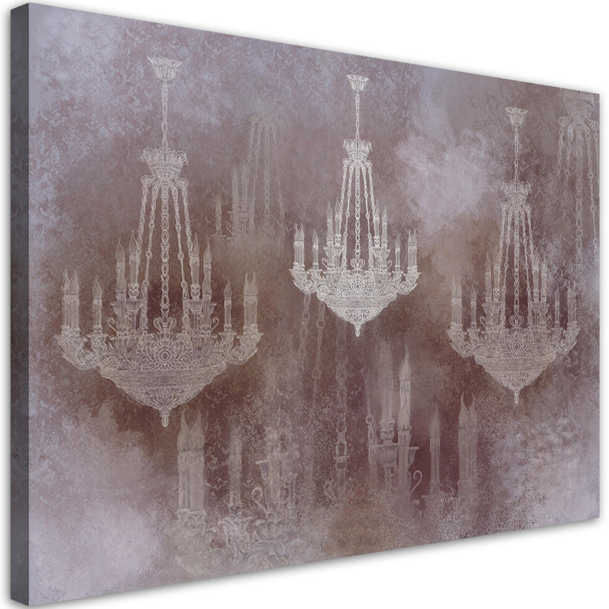 WANDBILD kronleuchter - Braun, Textil (60/40cm) - Feeby