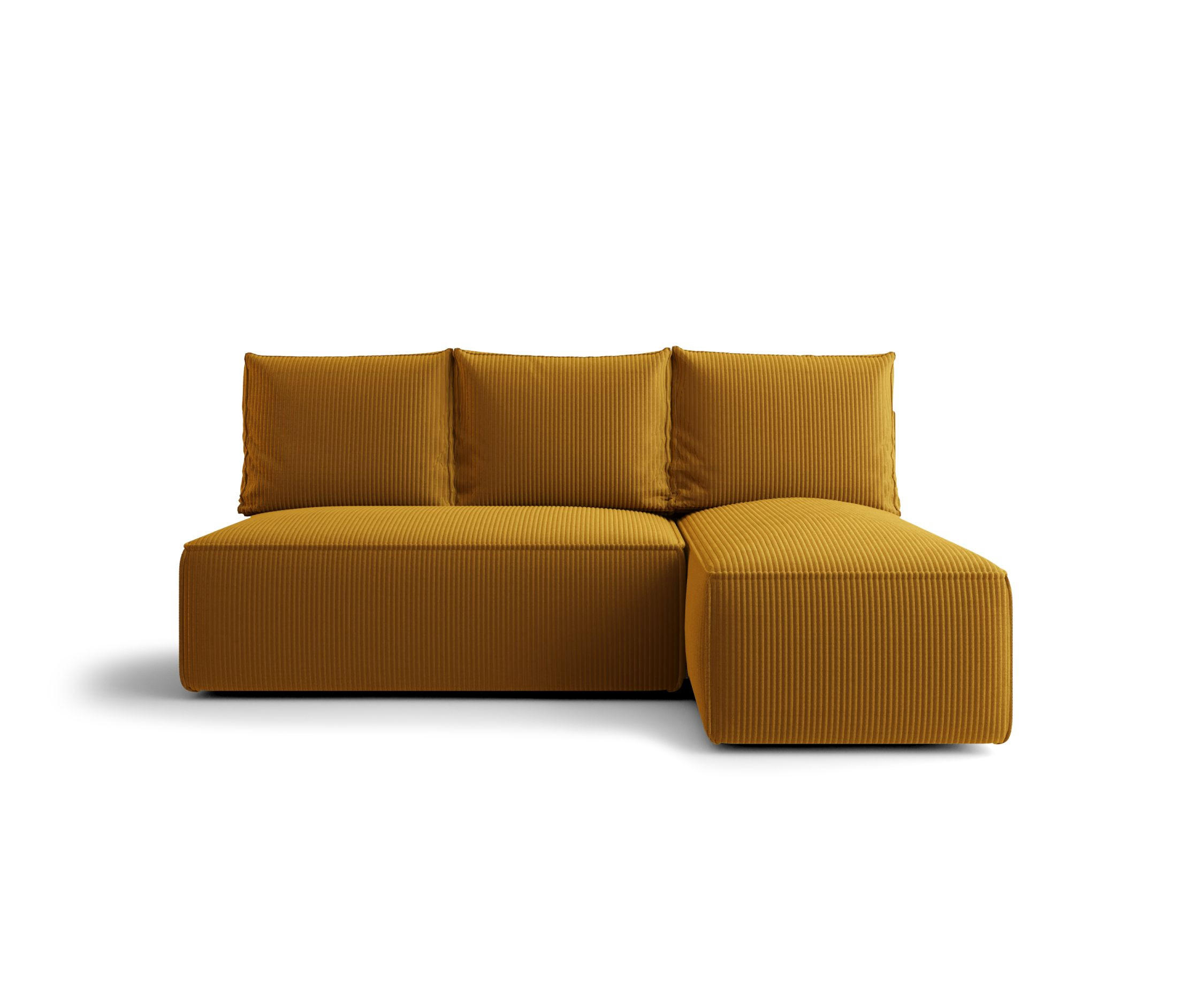 ECKSOFA mit Schlaffunktion SAVIO MINI Poso 01 Rechts - Currygelb, Textil (200/140cm) - Bedante