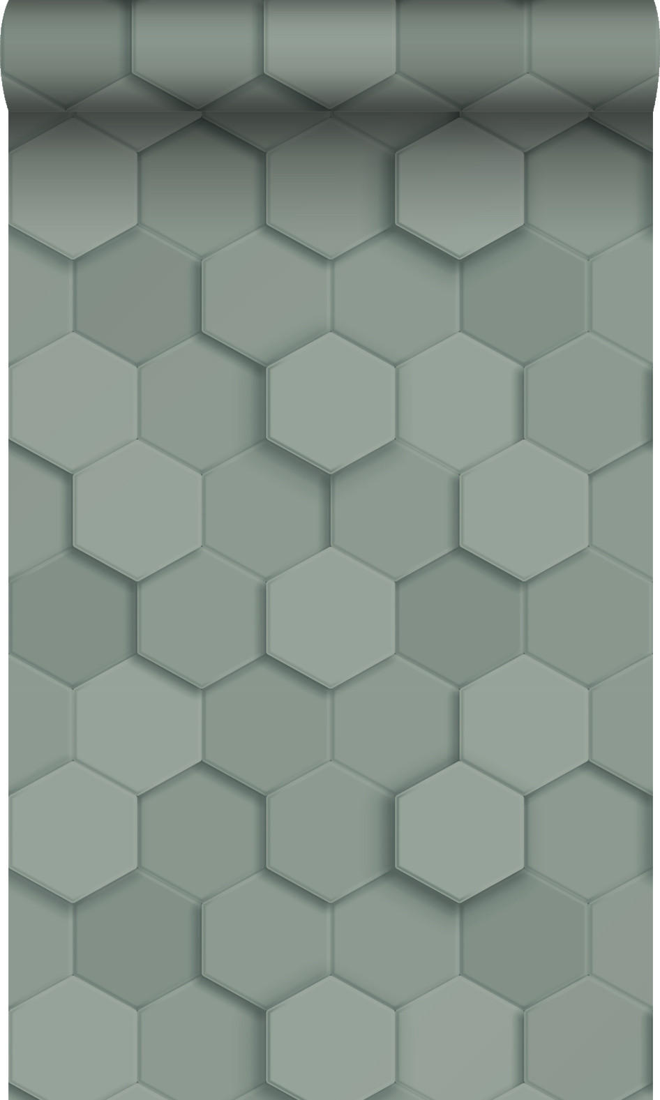 TAPETE 3D Wabenmuster 53 cm x 10.05 m - Grün, Papier (53/1000cm) - Origin Wallcoverings