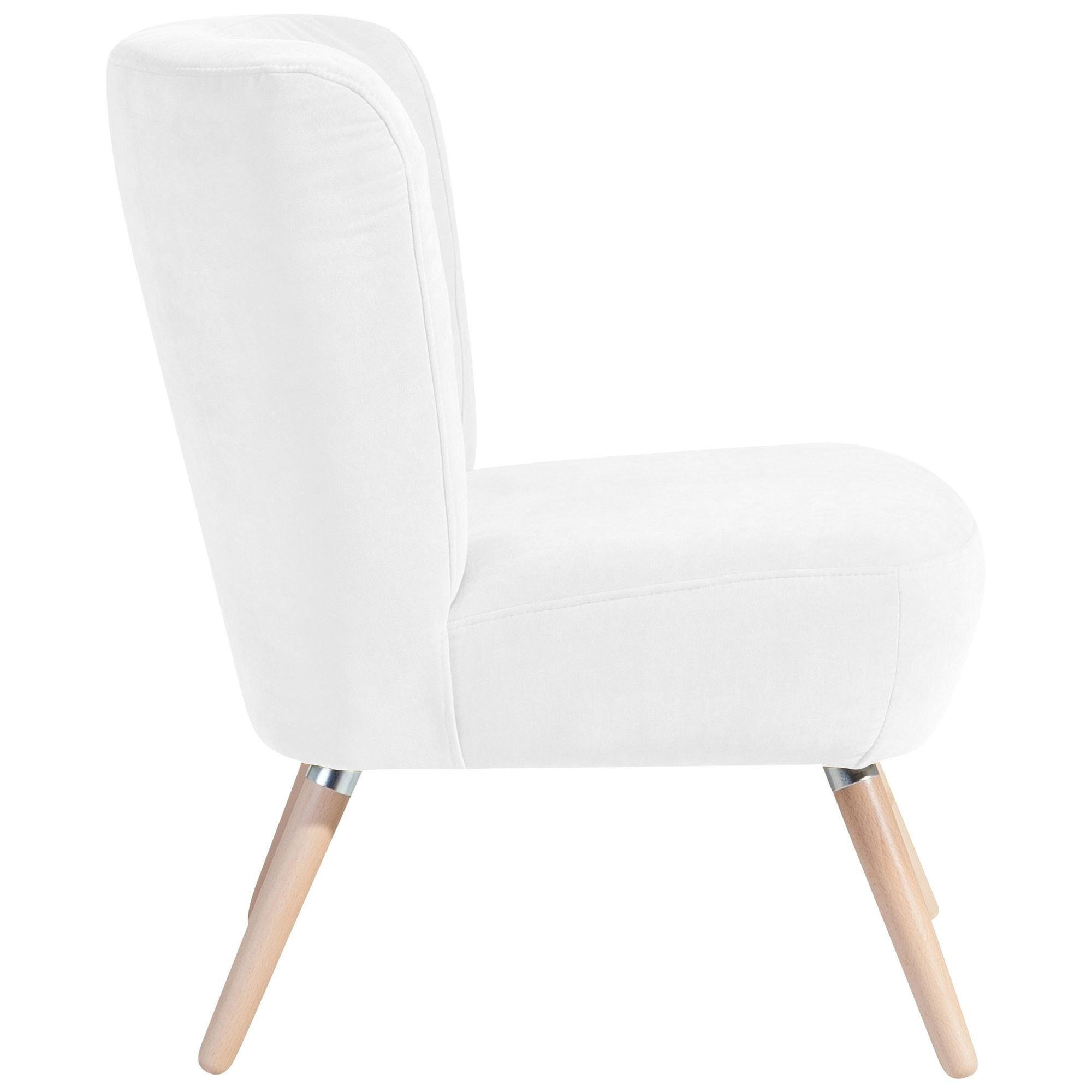 SESSEL Kassi Bezug Veloursstoff Buche natur / creme - Weiß, Kunststoff (69/80/68cm) - 58aufmkessel