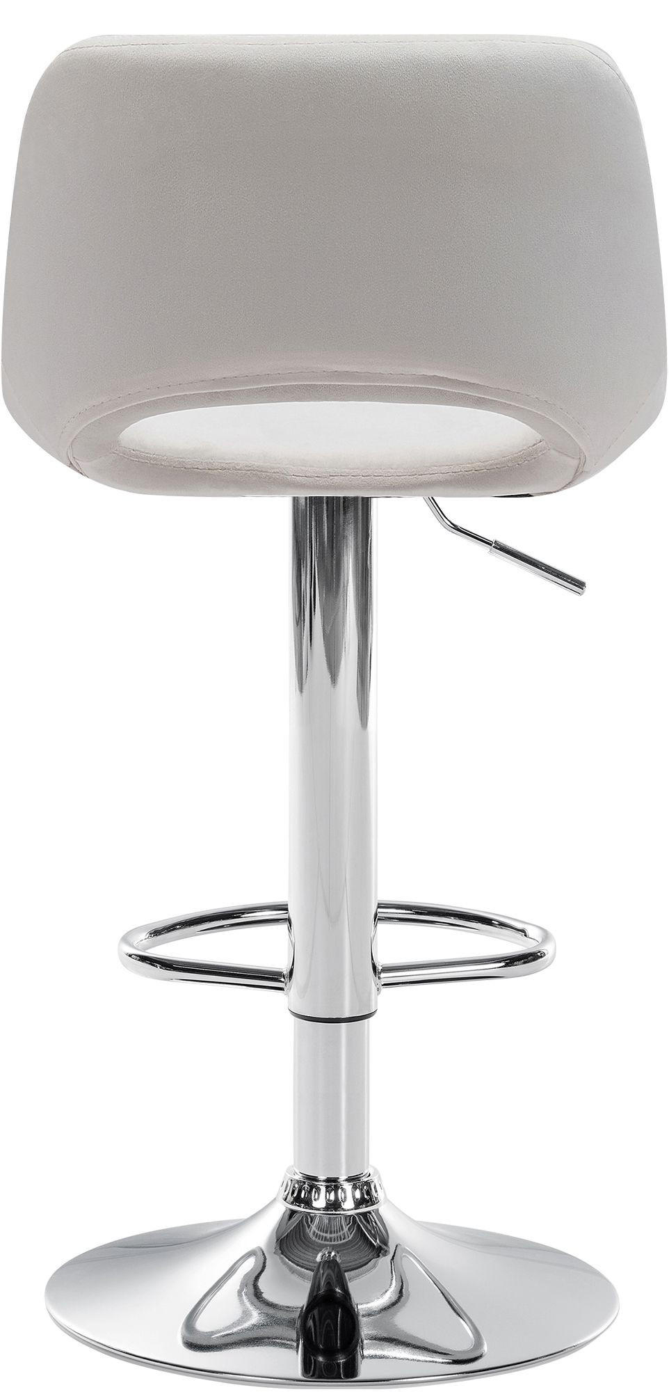 BARHOCKER JAKSON Creme Samt Chrom - Creme, Textil/Metall (42/86/46cm) - DELUKE