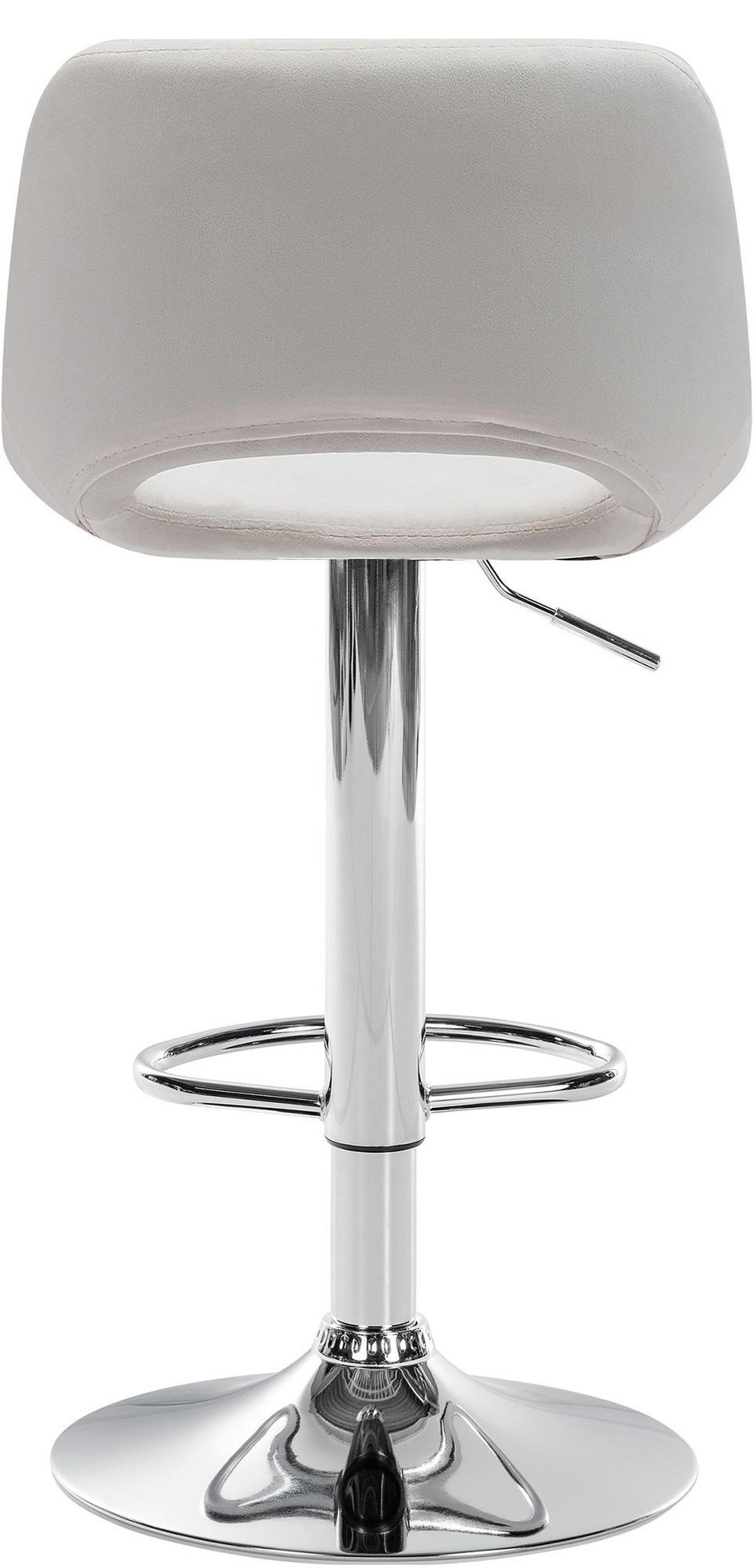 BARHOCKER JAKSON Creme Samt Chrom - Creme, Textil/Metall (42/86/46cm) - DELUKE