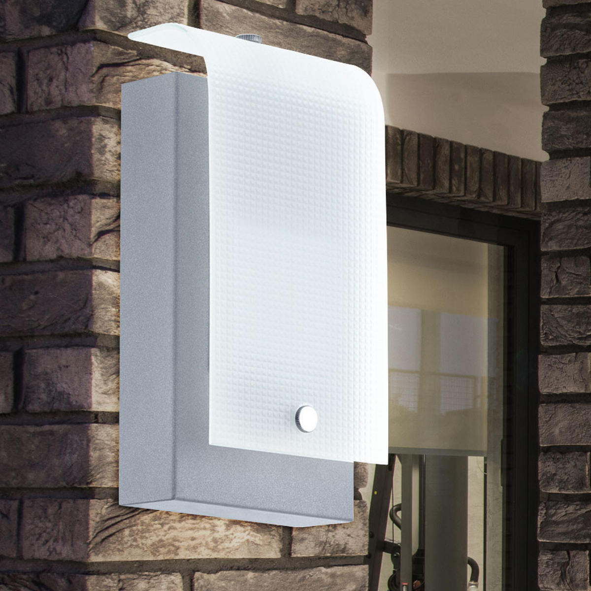 LED AUSSEN-WANDLEUCHTE VESCAVA Stahl Silber - Silberfarben, Glas (7/22.5/12cm)