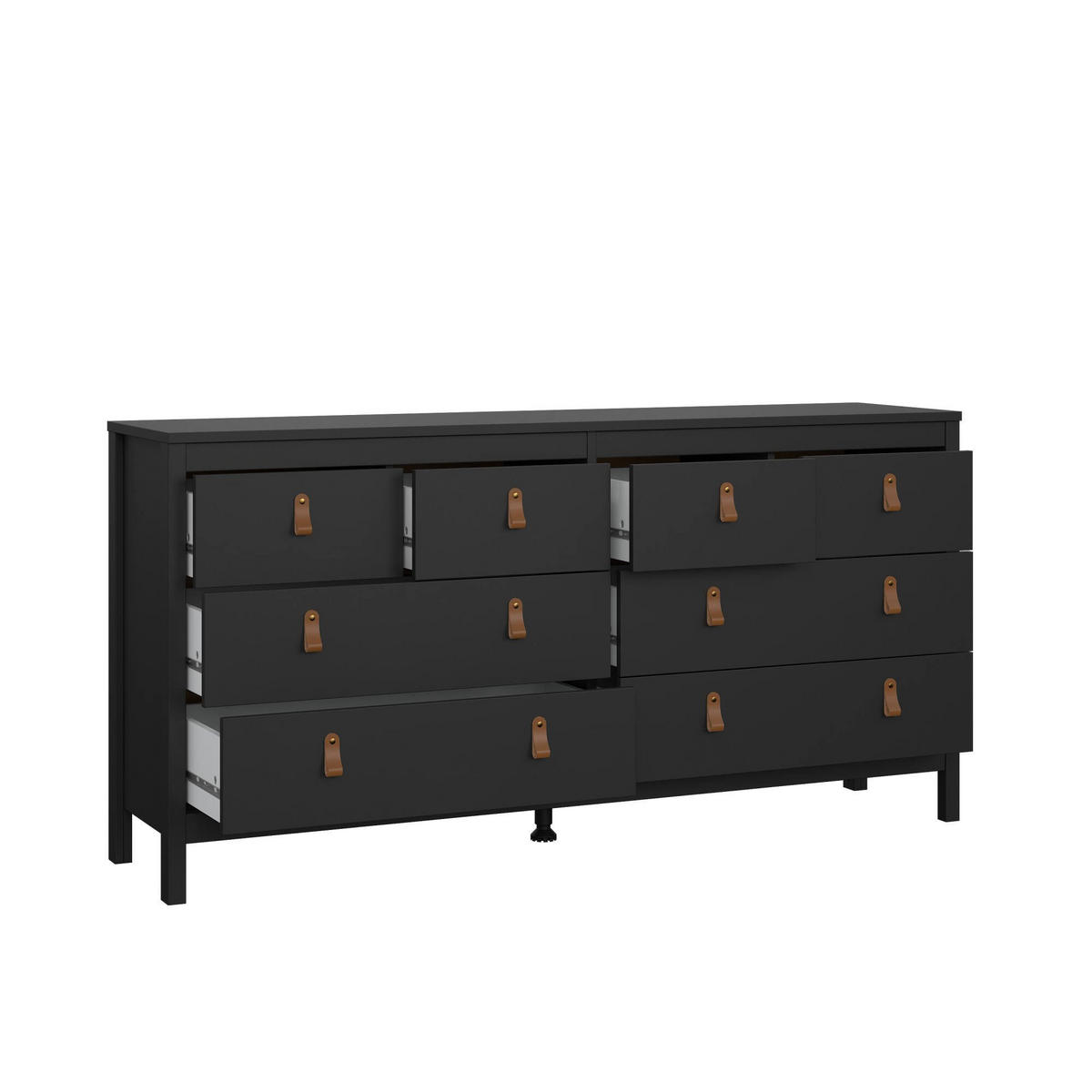 KOMMODE Schwarz 38.4/159.6/79.7 cm - Schwarz, Holzwerkstoff (159.6/79.7/38.4cm) - DMORA