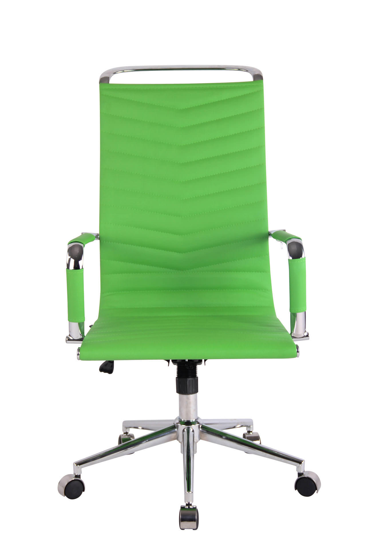DREHSTUHL Lederlook grün - Chromfarben/Grün, Textil/Metall (57/110/65cm) - CLP