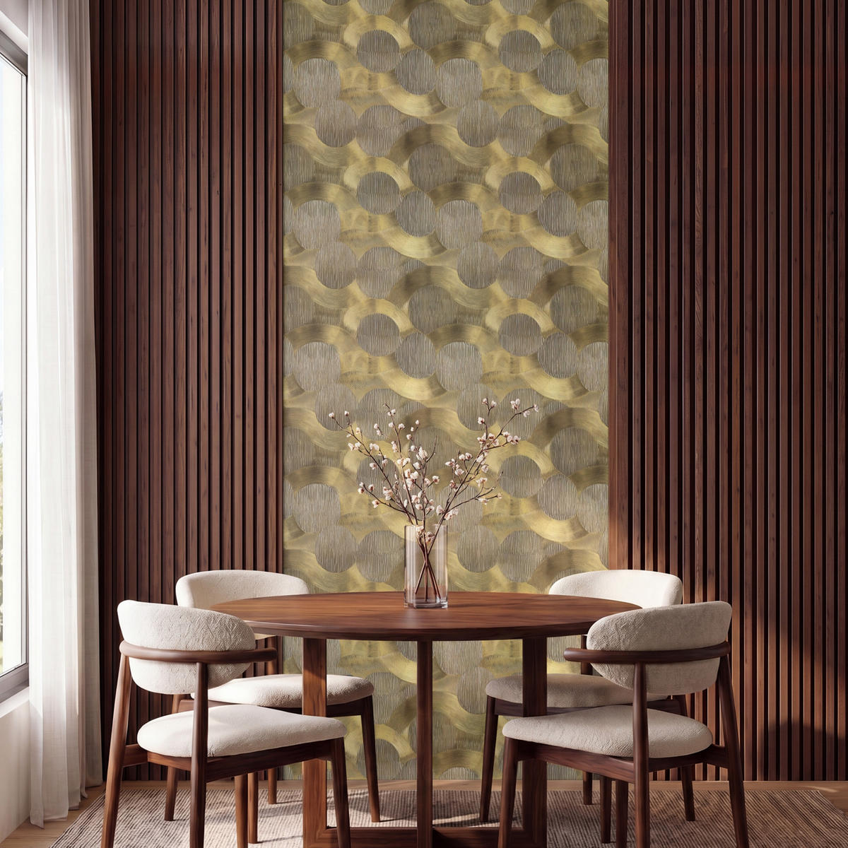 TAPETE - Modern - Geometrisch - Gold - 100x240 cm - Goldfarben, Papier (100/240cm) - OnlyWow