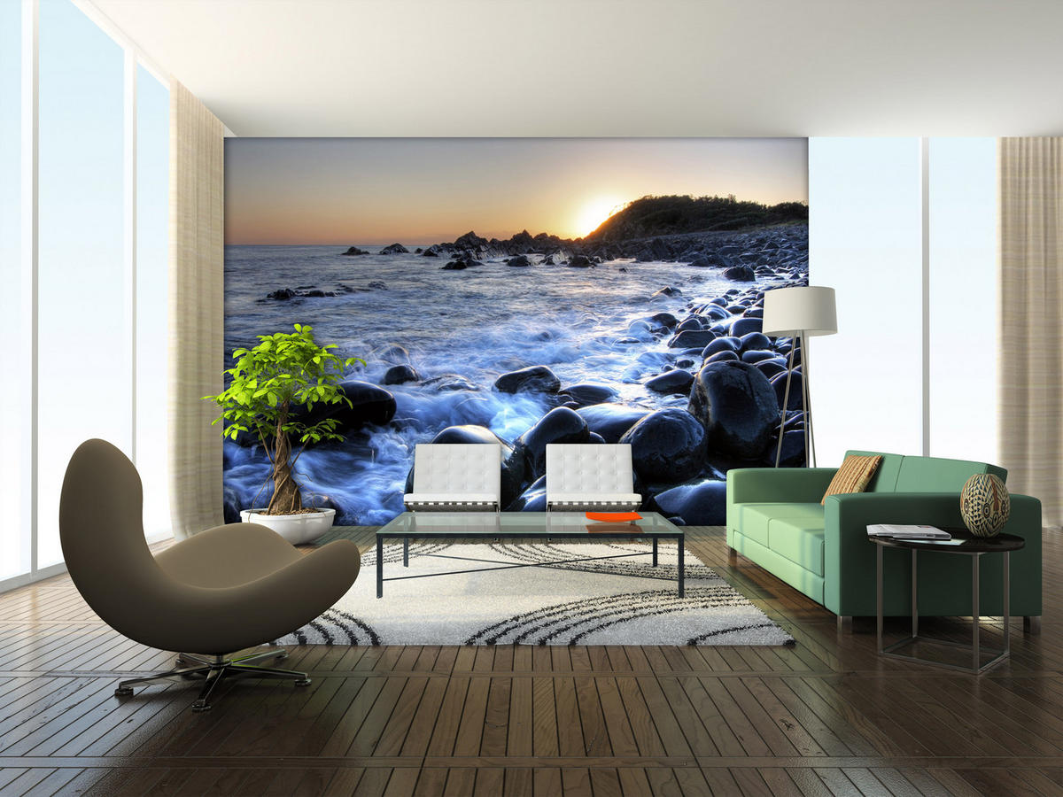 FOTOTAPETE Meerblick 375 x 270 cm - Grau, Papier (375/270cm) - Sanders & Sanders