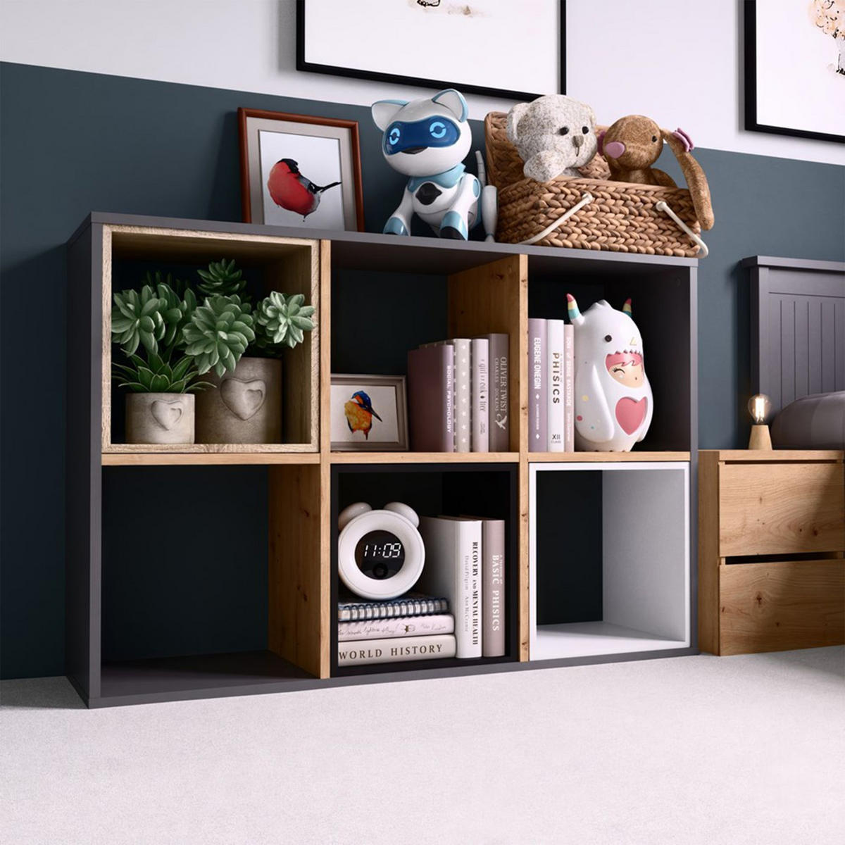 STANDREGAL Malax Artisan-Eiche/Anthrazit 110 cm - Eichefarben, Holzwerkstoff (110/75/30cm) - Selsey