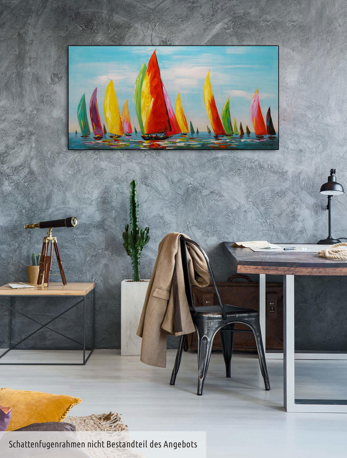 ÖLGEMÄLDE 120/60 cm - Blau/Multicolor, Holz/Textil (1.6/60cm) - KUNSTLOFT