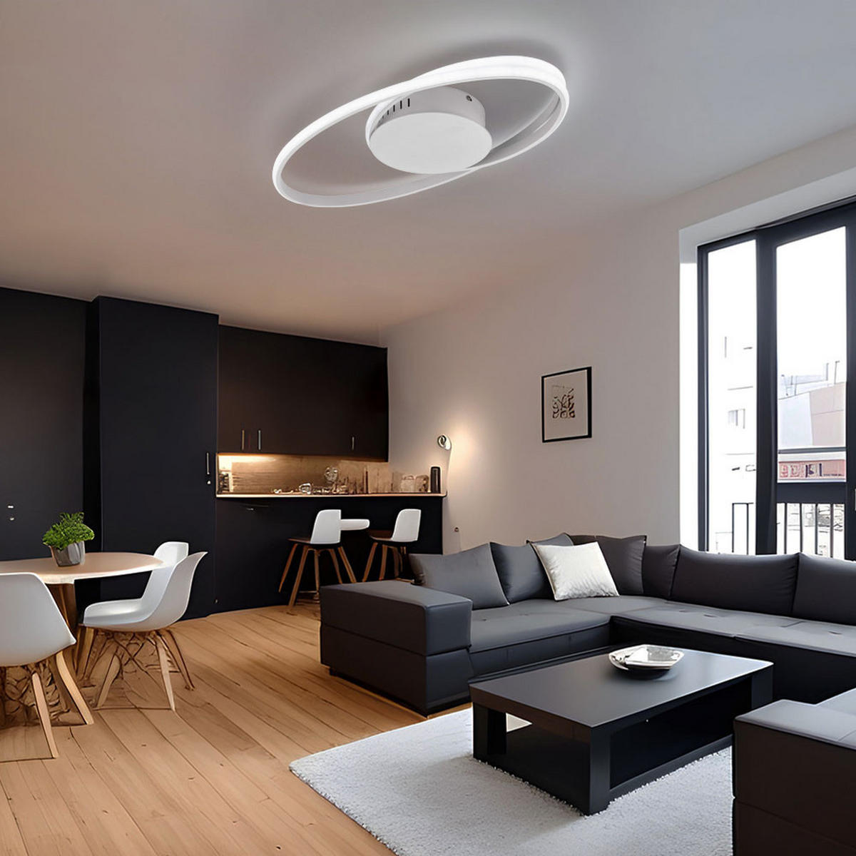 LED DECKENLEUCHTE Oval Weiß - Weiß, Metall (54/32/5cm)