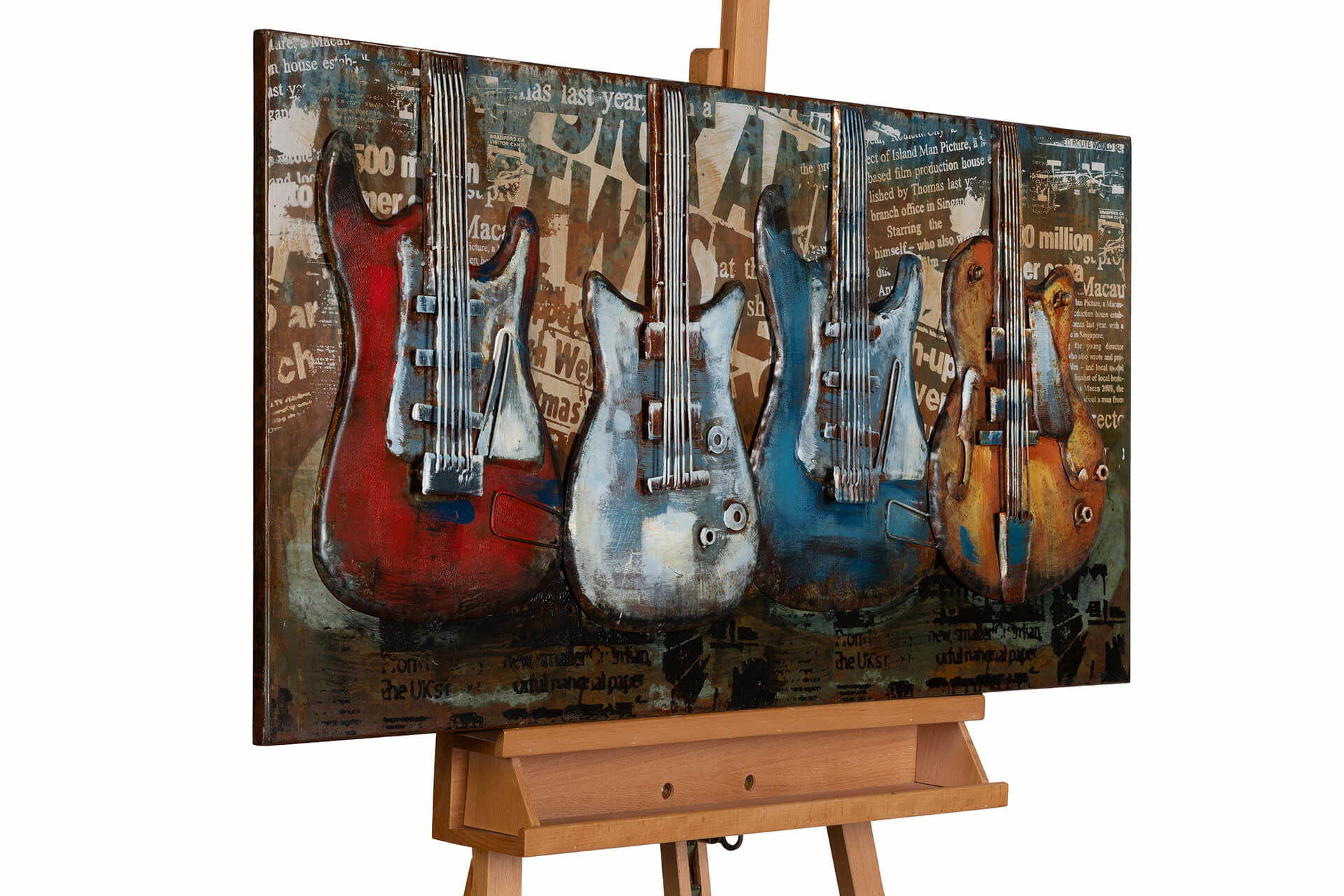 METALLBILD Bunt 100/50 cm - Multicolor, Metall (2.5/50cm) - KUNSTLOFT