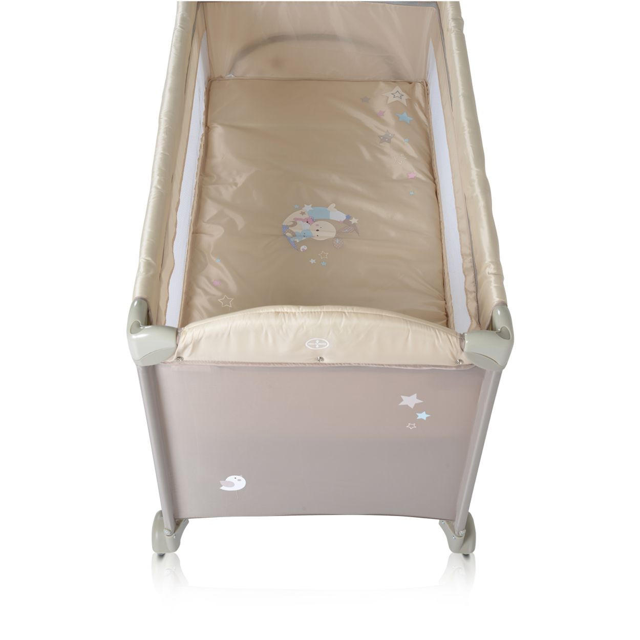 REISEBETT Sleepy Rollen beige braun Wickelauflage, Matratze, Spielbogen, Seiteneingang - Beige, Kunststoff (60/120cm) - Moni
