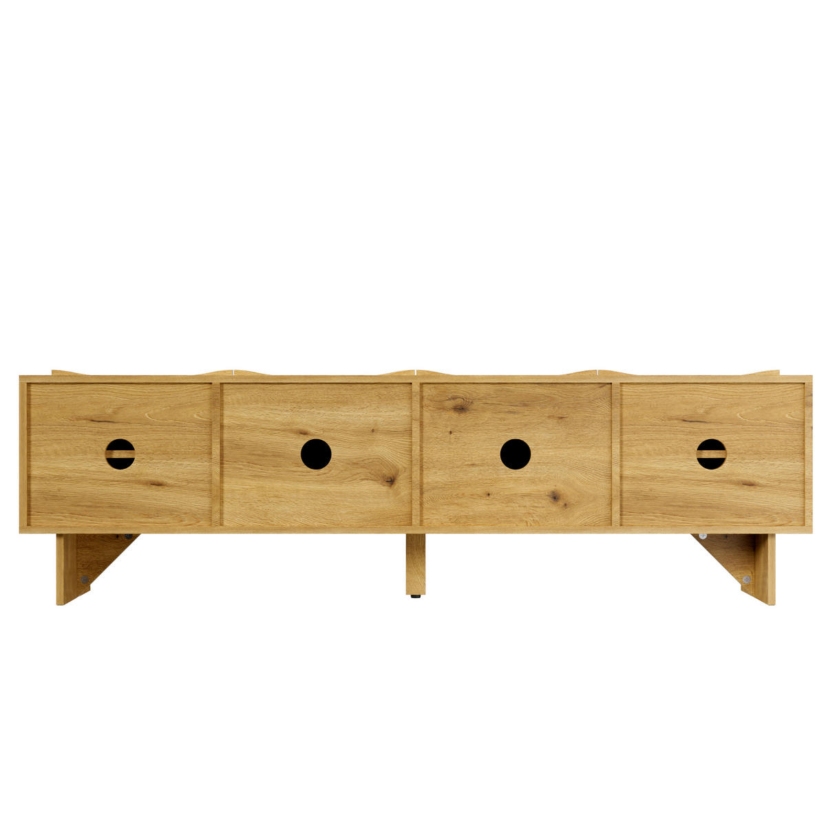 TV-SCHRANK mit Wellenmuster in Holzfarbe 155/36/47 cm - Eichefarben, Holzwerkstoff (155/47/36cm) - Redom
