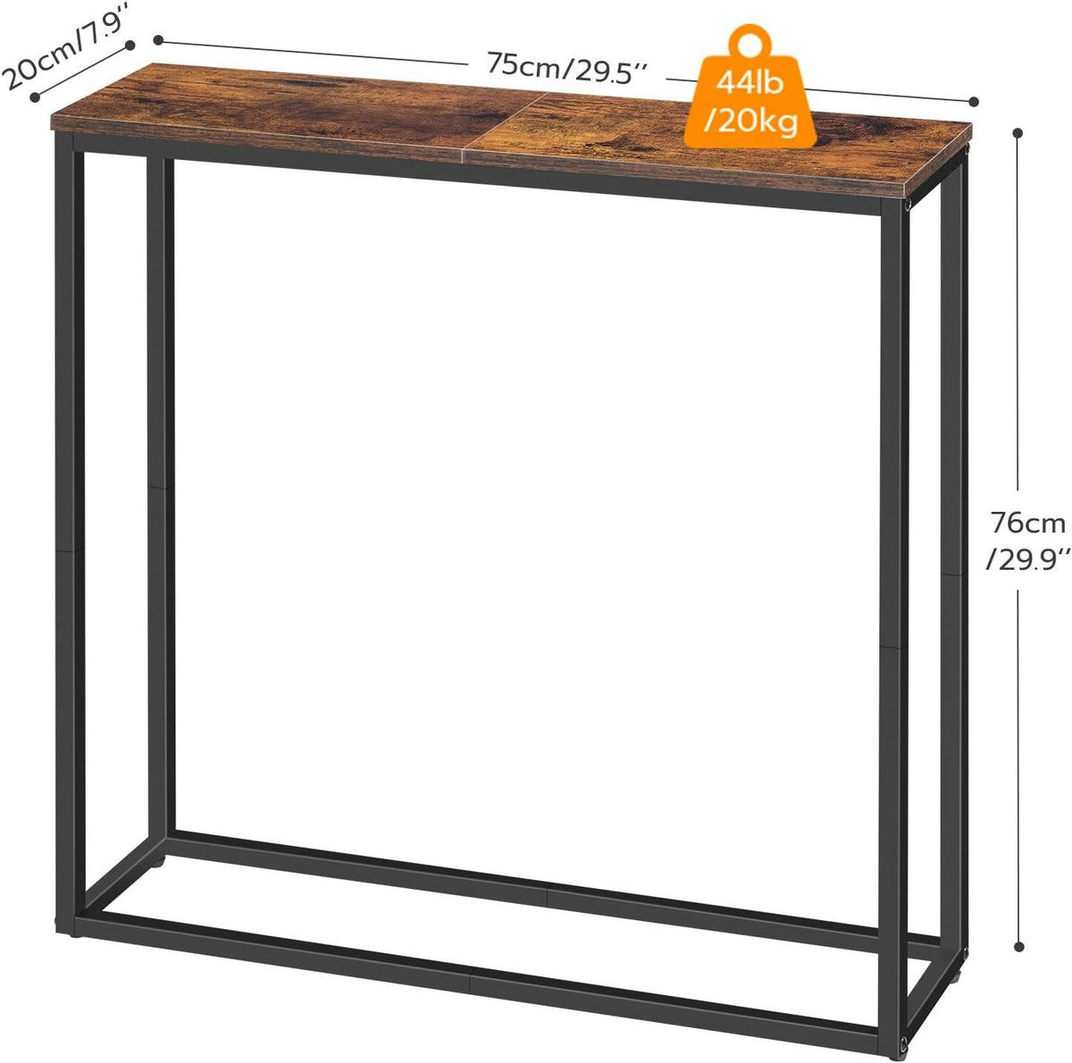KONSOLENTISCH Braun Kleiner Ausstellungstisch - Braun, Holz (20/75/76cm) - Hoobro