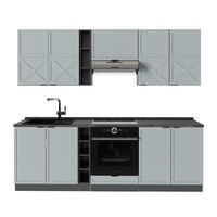 KITCHENETTE Fame-Line, Albastru-gri deschis/antracit, 235 cm fara blat - albastru deschis/antracit, compozit lemnos (235/206.8/51.6cm) - Vicco
