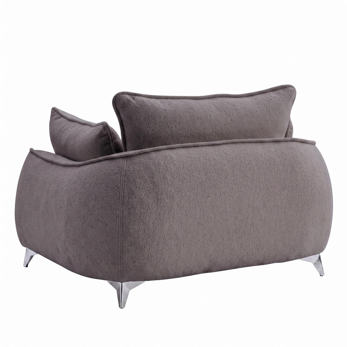 SESSEL MELANI Velours Anthrazit - Chromfarben/Anthrazit, Holz/Textil (140/90/85cm) - Muffo