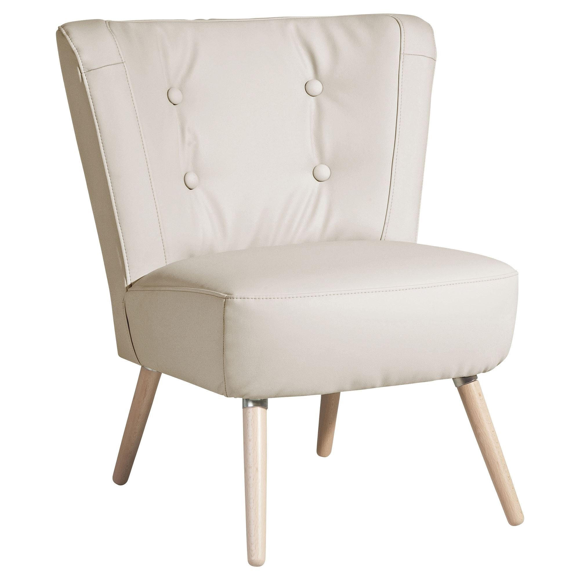 SESSEL Kassi Bezug Kunstleder Buche natur / beige - Weiß, Kunststoff (69/80/68cm) - 58aufmkessel