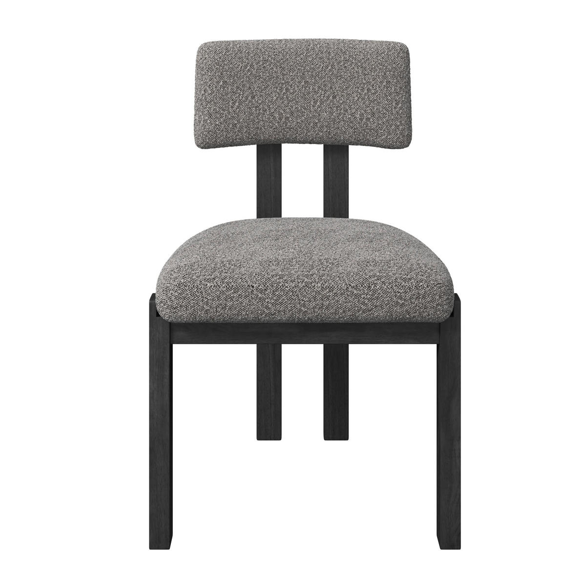 STUHL Jonna Hellgrau Bouclé Gepolstert - Hellgrau, Holz (51/82/53cm)