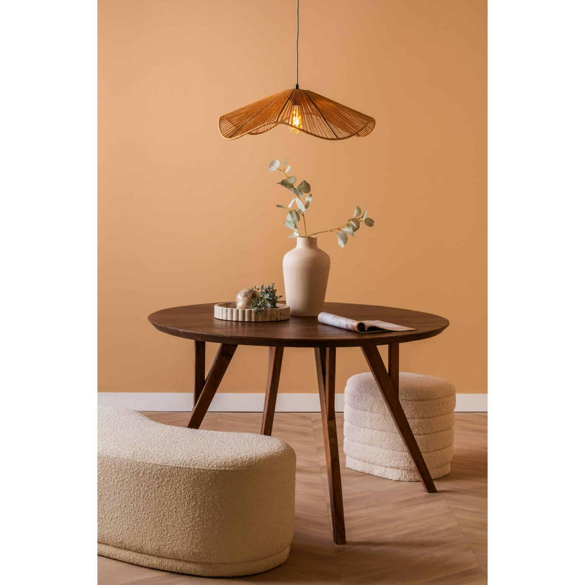 HANGELAMPE Sombra 80/80/19 cm - Naturfarben, Naturmaterialien (80/80/19cm) - Leitmotiv