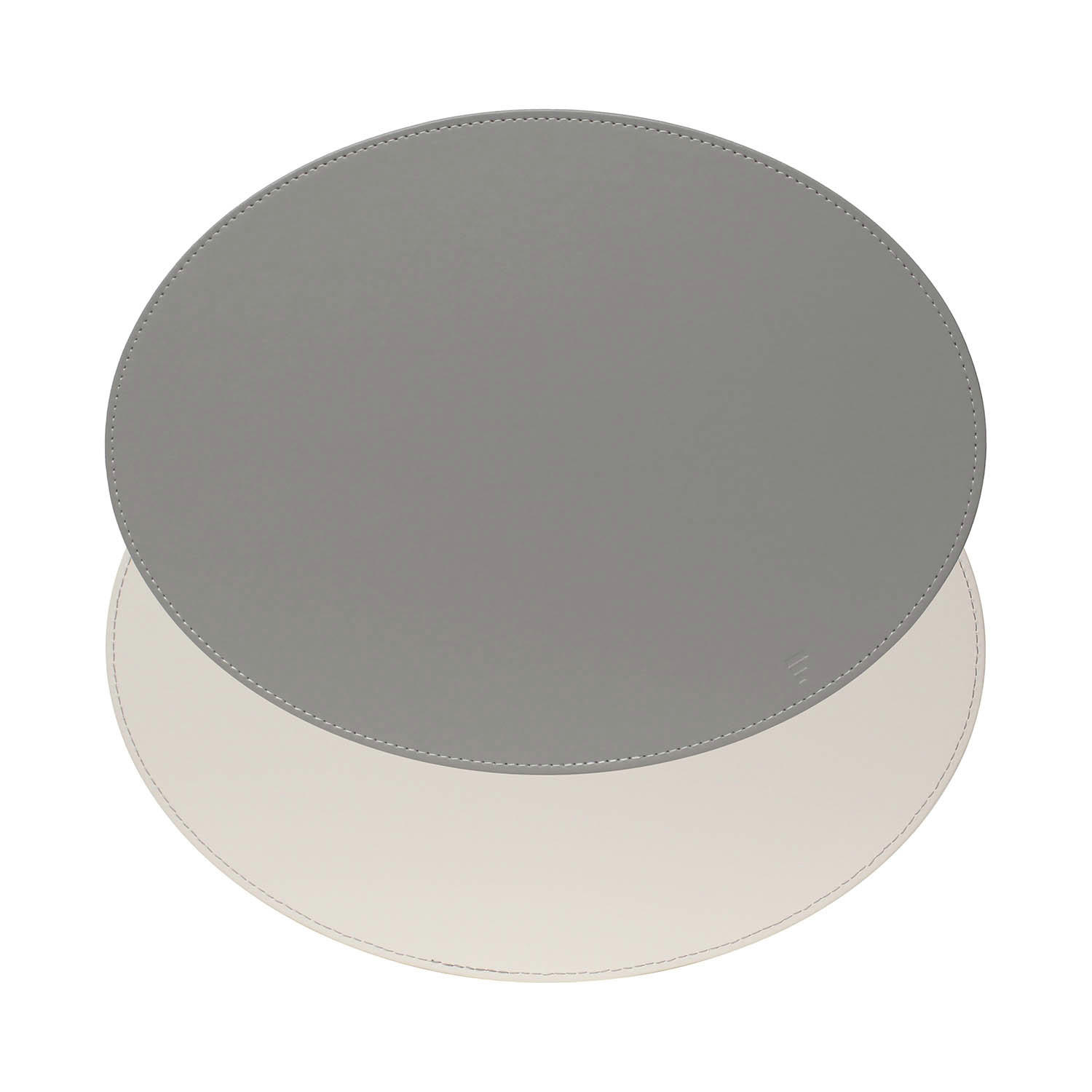 PLATZSET, Oval, Grau/Weiß 45 x 34cm - Grau, Textil (45/35/0.5cm) - Freeform