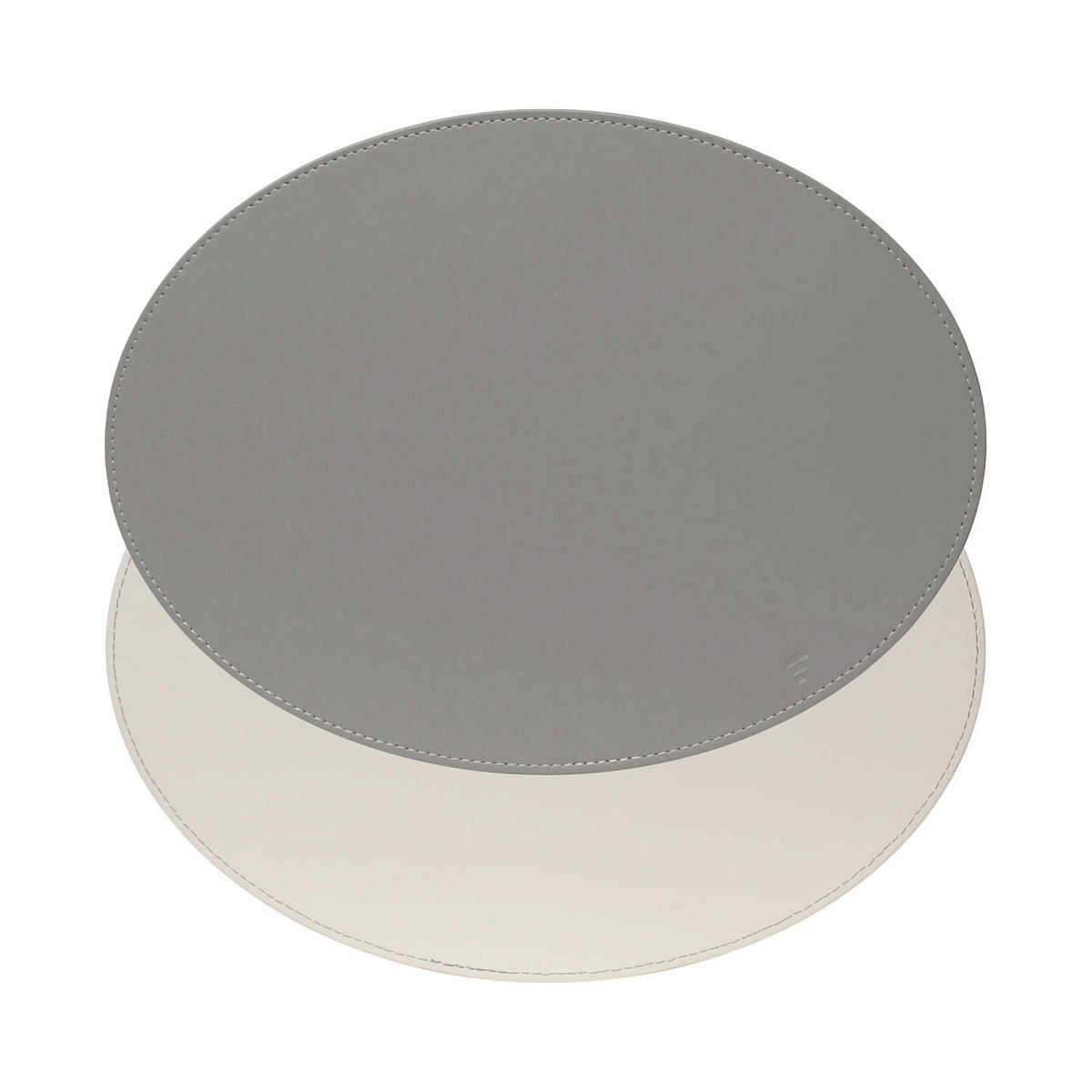 PLATZSET, Oval, Grau/Weiß 45 x 34cm - Grau, Textil (45/35/0.5cm) - Freeform