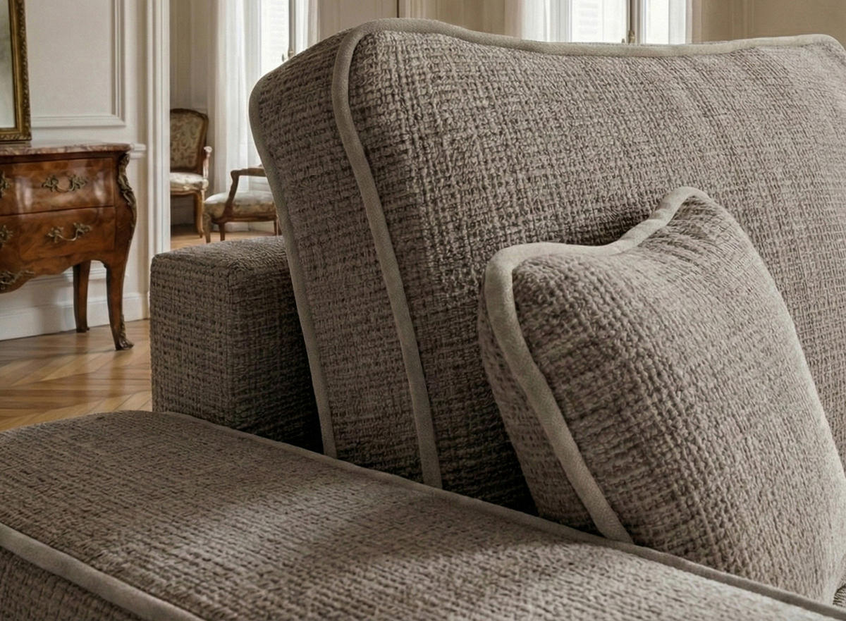 ECKSOFA MIT SCHLAFFUNKTION Modo Braun Chenille-Stoff - Rechts Seite - Schwarz/Braun, Holz/Holzwerkstoff (294/185cm) - Maison de Reve